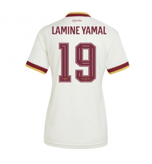Španělsko Lamine Yamal #19 Venkovní Dres pro Dámské MS 2026 Krátký Rukáv Španělsko Lamine Yamal #19 Venkovní Dres pro Dámské MS 2026 Krátký Rukáv
